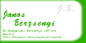 janos berzsenyi business card
